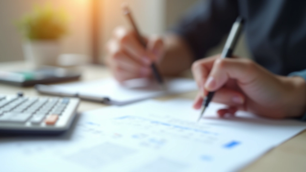 Documentos de nómina y seguridad social en escritorio con calculadora y bolígrafo, iluminación profesional