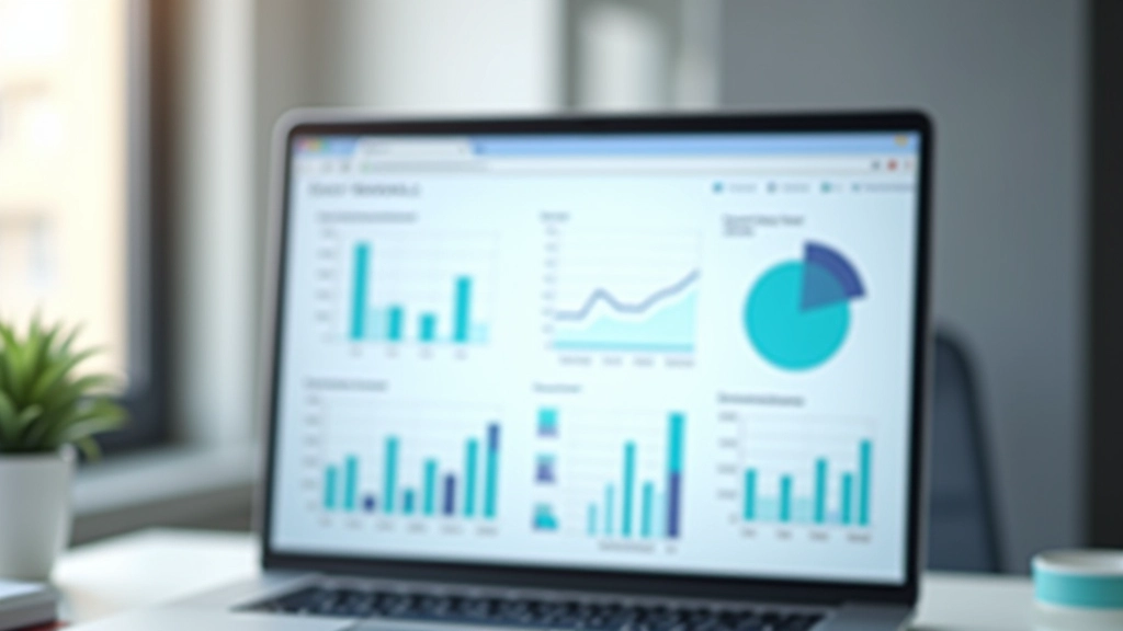 Gráficos de análisis financiero en pantalla de computadora