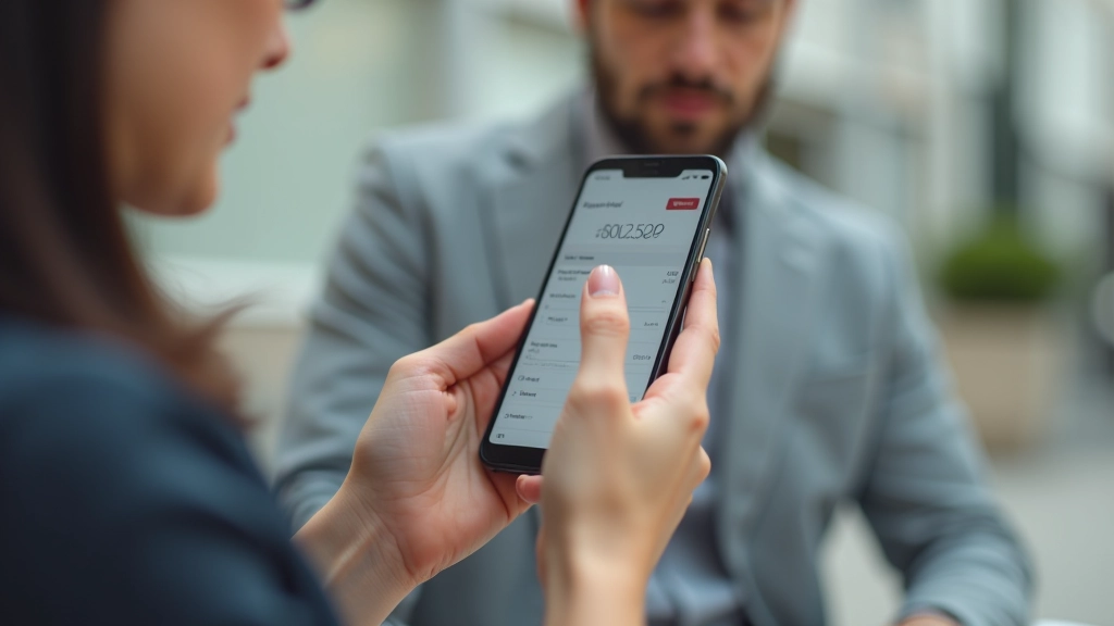 Persona usando aplicación de finanzas personales en smartphone